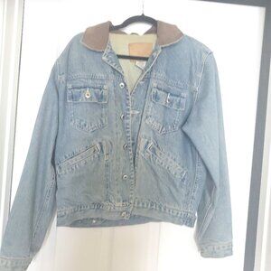 GAP Vintage Jean Jacket with Suede Collar